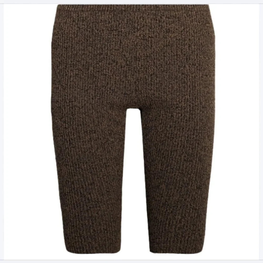 GANNI Mélange Ribbed-Knit Shorts size XXS